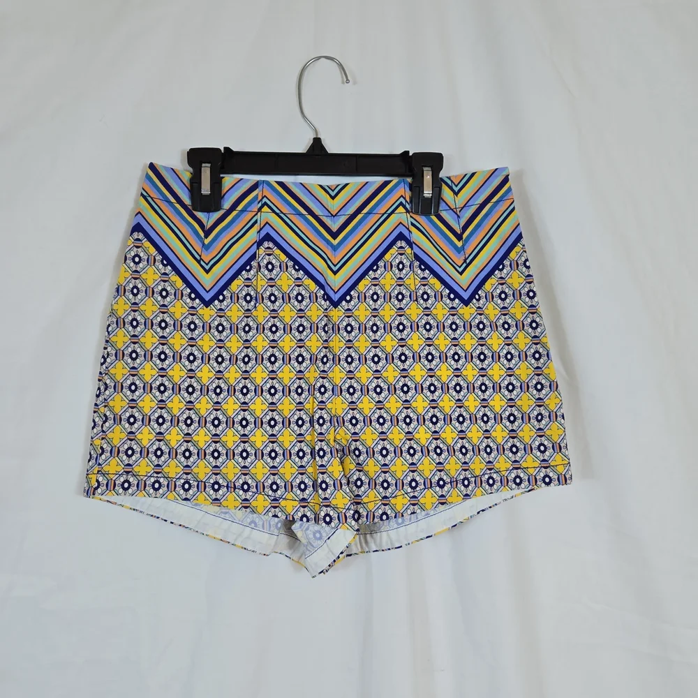 Maeve Anthropologie Women's Yellow High-Rise Geometric Floral‎ Relaxed Shorts 6